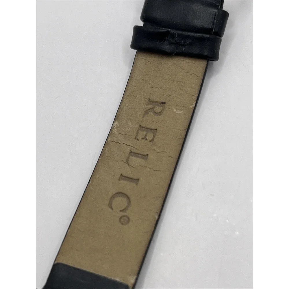 Relic by‎ Fossil Women's Quartz Watch Black Leather Band PR-6084 New Battery